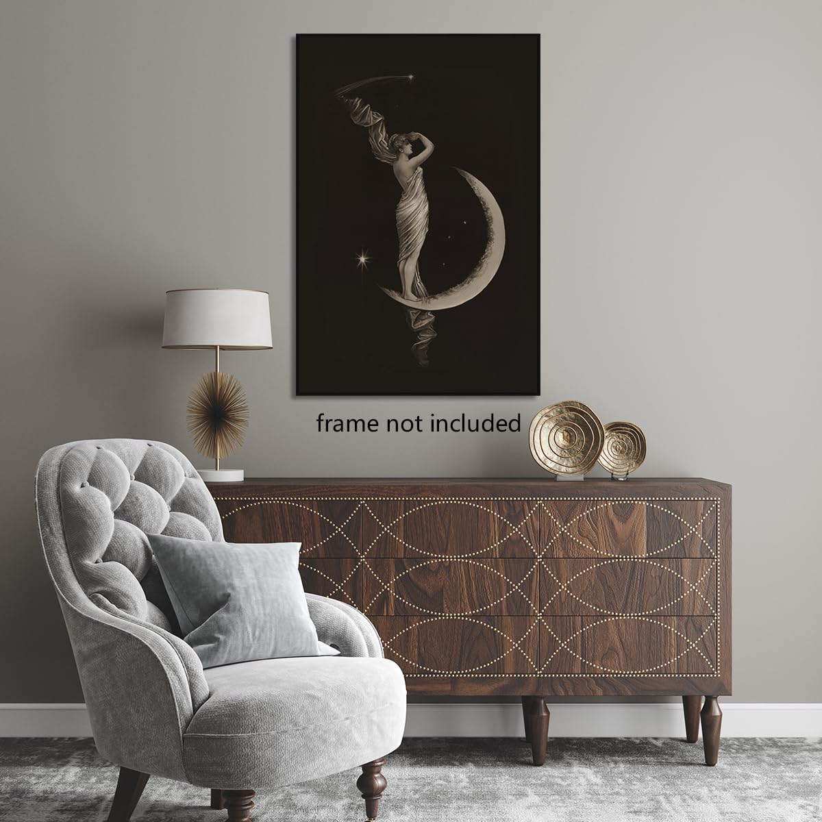 Amazon.com: Maogaideng Vintage Art Nouveau Print, Crescent Moon