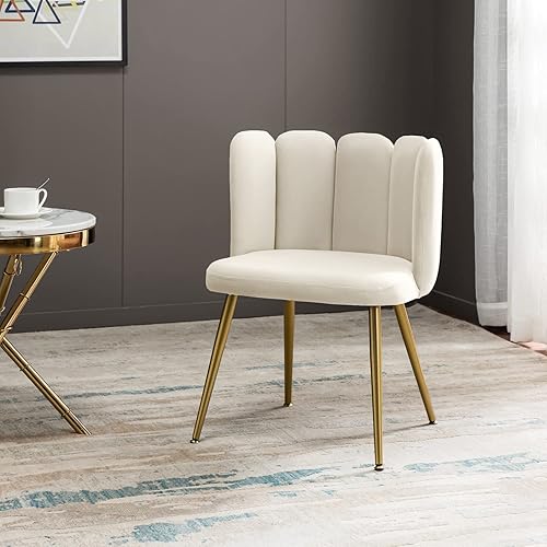 Miniatura 10 de HULALA HOME Sillas decorativas de terciopelo modernas, sillas de tocador para sala de maquillaje, cómodas sillas de comedor tapizadas para sala de