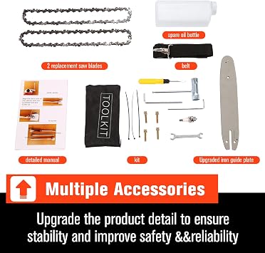 Gas Powered Pole Saws, 58CC Extendable Reach to 16FT, 2 Cycle Powerful Gas Pole Saw 11.5inch Guide Bar Gas Pole Saws for Tree Trimming Upgrade