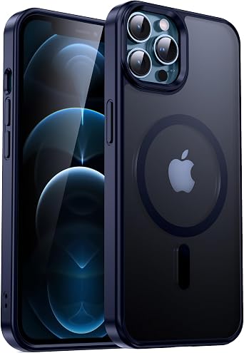 Supdeal Magnetic Case for iPhone 12/iPhone 12 Pro, Compatible with Magsafe Charging Shockproof Armor Protection Translucent Matte Silicone Phone Cover with Mag Safe Charger Designed, 6.1", Blue