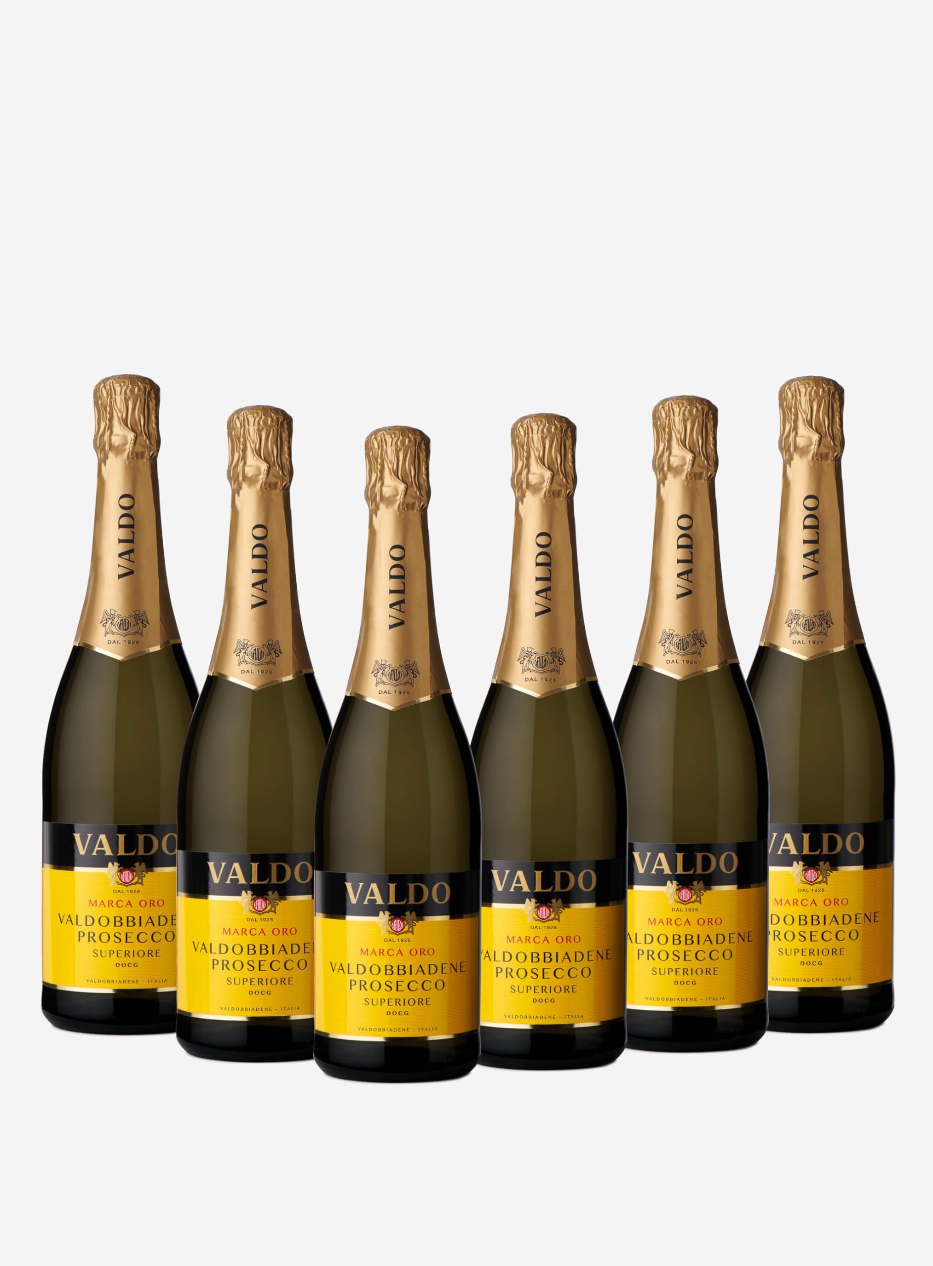 VINELLO 6er Weinpaket Prosecco - Marca Oro Valdobbiadene Prosecco Superiore DOCG - Valdo | 6 x 0,75 Liter