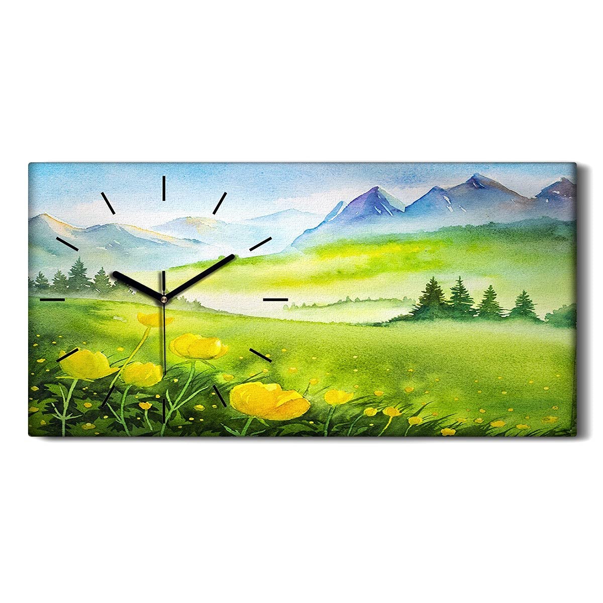 Horloge sur Toile Sans Tic-Tac Tableau Mural Grand Format Lumineux