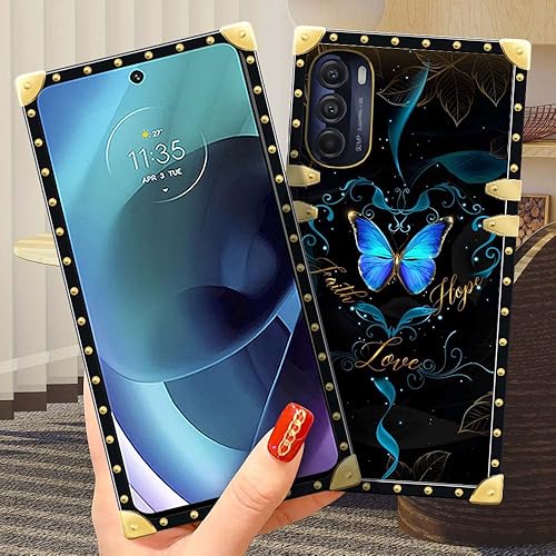 Miniatura 5 de YiXinBB Funda compatible con Motorola Moto G Stylus 2022 4G5G, J Faith Hope Love Butterfly de lujo, elegante, suave, TPU a prueba de golpes,