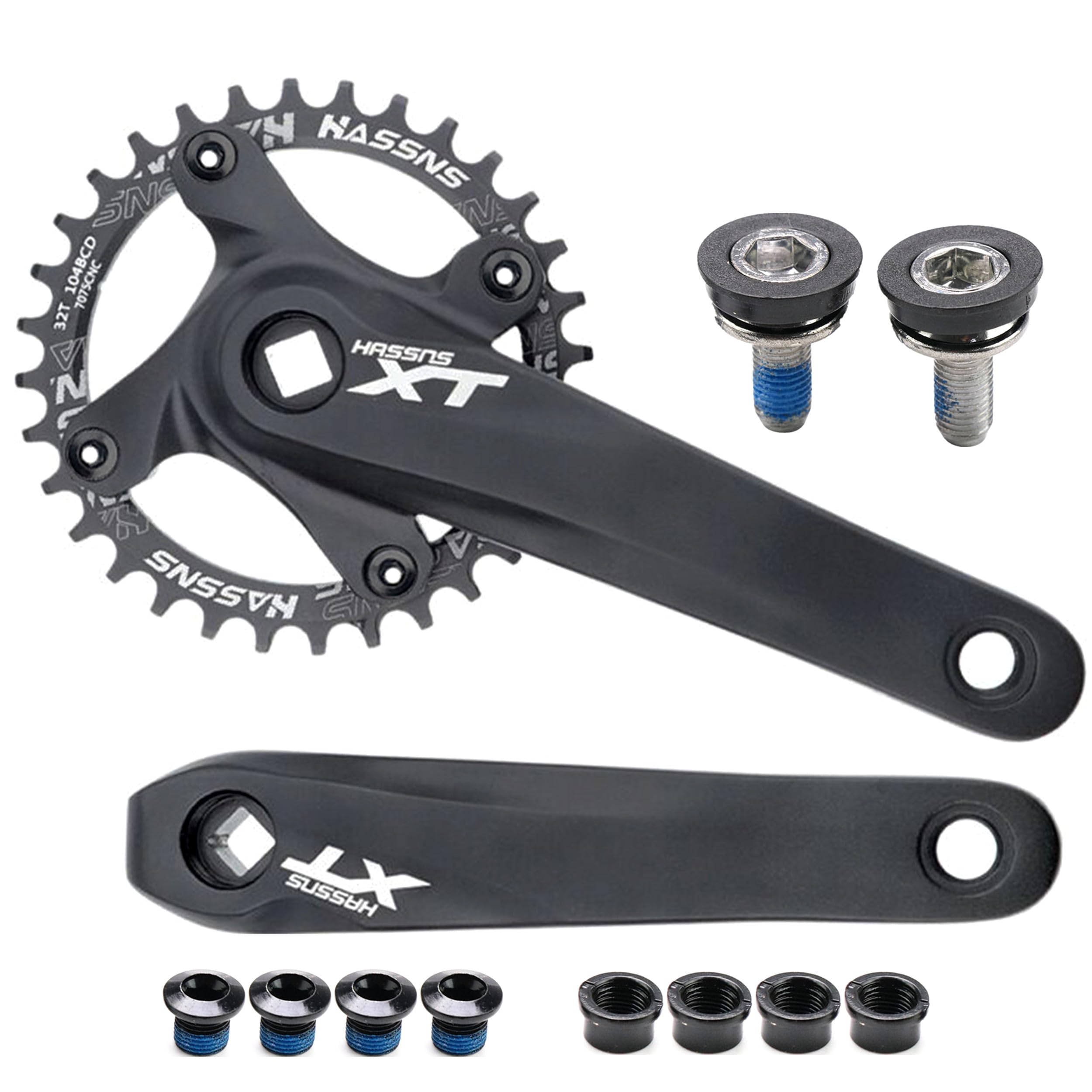 BestParts Guarnitura per bici MTB, 170 mm, 32T, 34T, 36T, 38T, foro