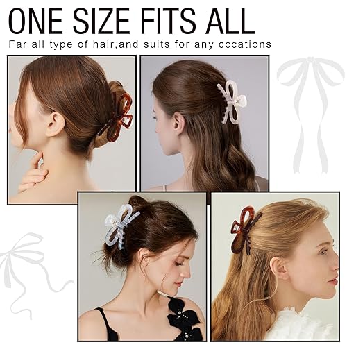 Miniatura 9 de Jayongnee - Pinzas para el cabello con diseño de flores, 4 pinzas medianas para cabello grueso o fino, agarre fuerte hawaiano antideslizante,