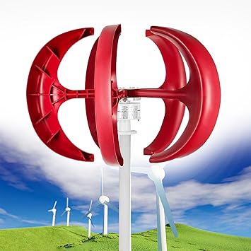 Wind Turbine Generator Kit for Home, 12000W Vertical Wind Turbine, 5 Blades Lattern Wind Power Generator with Controller, for House,24V