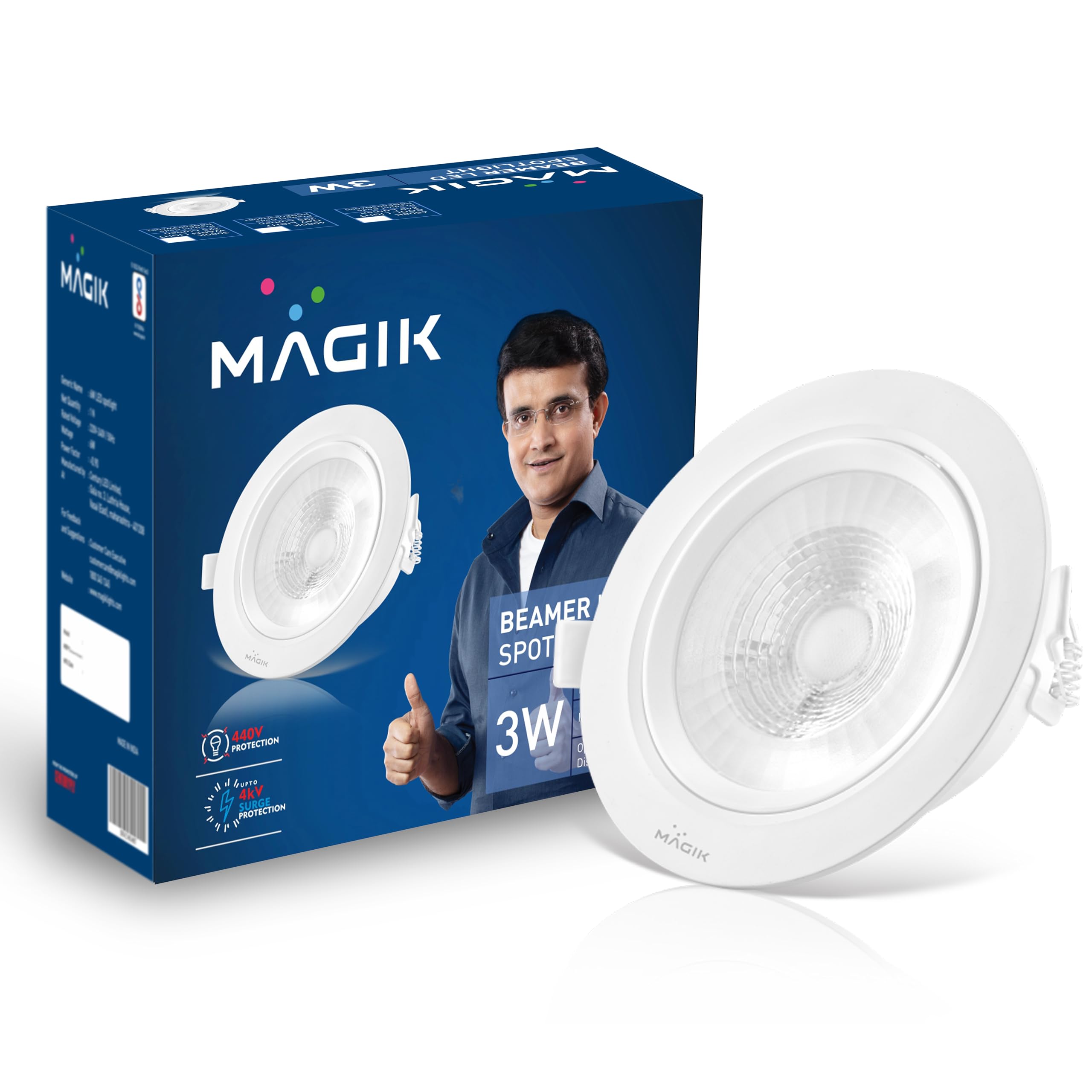 MAGIK Beamer COB 3W LED Spotlight Cool White (6500K, Pack of 1)-image-23