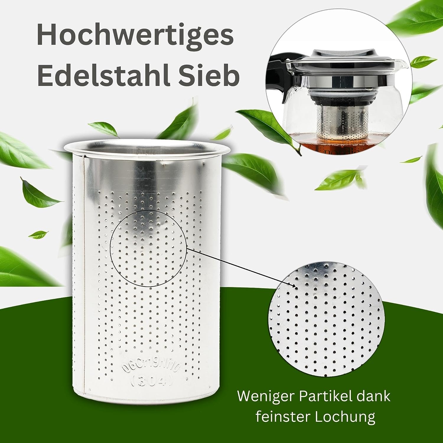 DMA-Z Teiera in Vetro Resistente al Calore Con Coperchio, 1500 ml, Filtro in Acciaio Inox, Termica, Tea Maker Con Colino