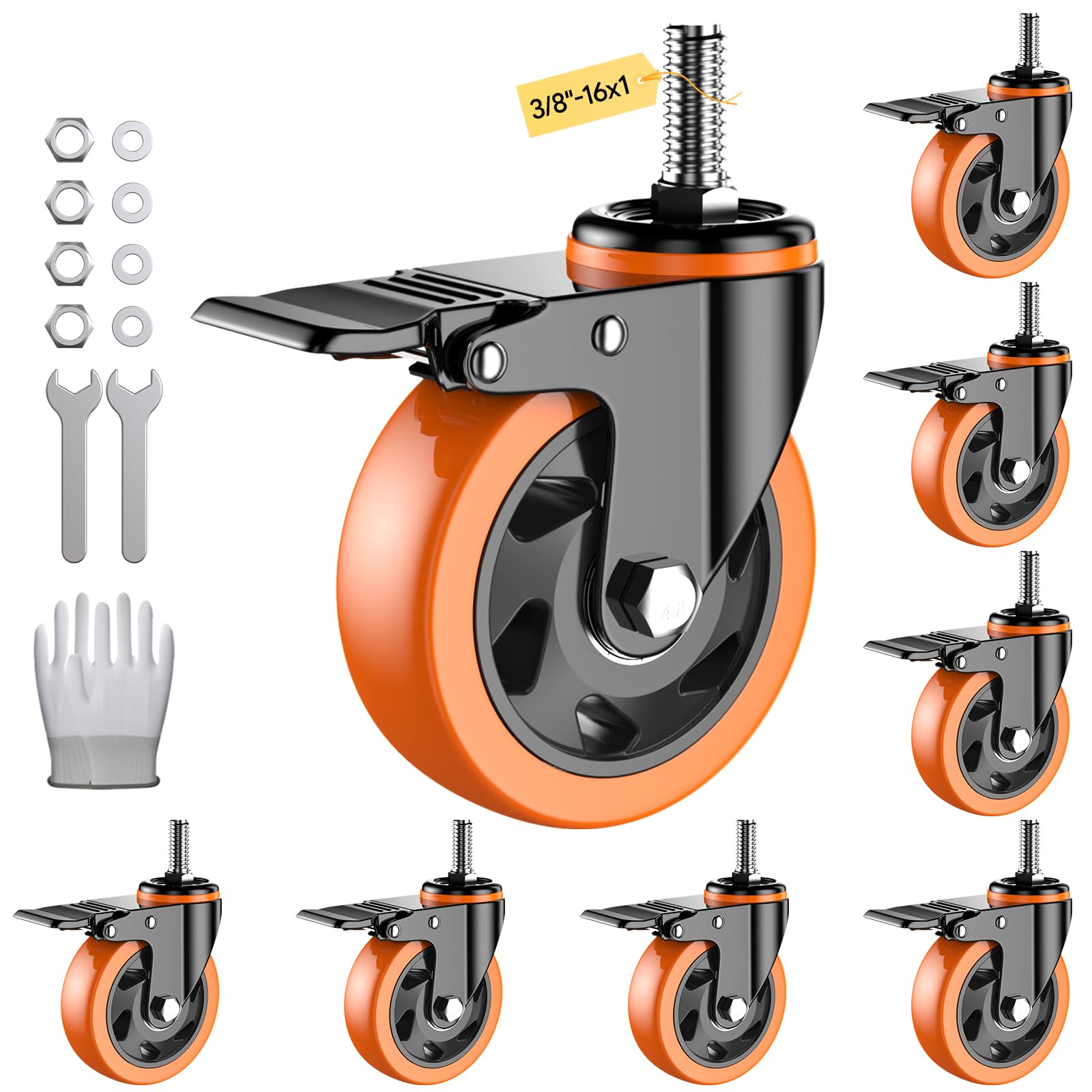 Heavy Duty Stem Casters - 2000lbs Load Capacity -19 Heavy Duty Stem Casters - 2000lbs Load Capacity -19