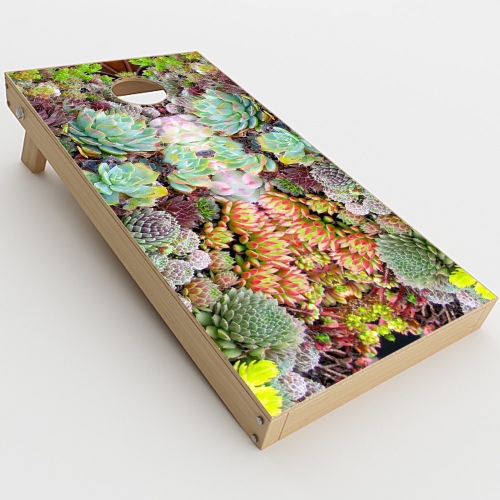 Skin Decal Vinyl Wrap for Cornhole Game Board Bag Toss (2xpcs.) Skins Stickers Cover/Succulents Floral