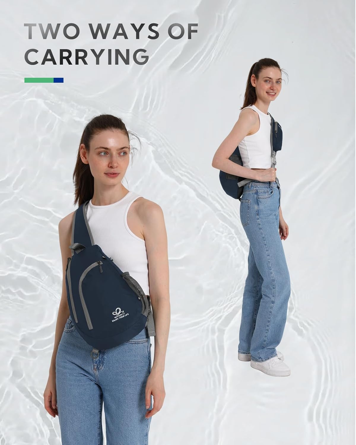 WATERFLY Crossbody Sling Bag Small Water Resistant Backpack Lightweight Shoulder Chest Daypack for Men Women Hiking Travel - Image 6