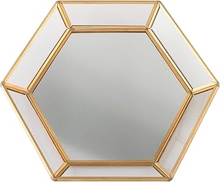 Lillian Rose Gold Geometric Edge Mirrored Tray Wedding Guestbook Alternative, 8.25