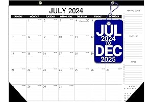 Large Desk Calendar with Durable Plastic Cover and Ample Writing Space