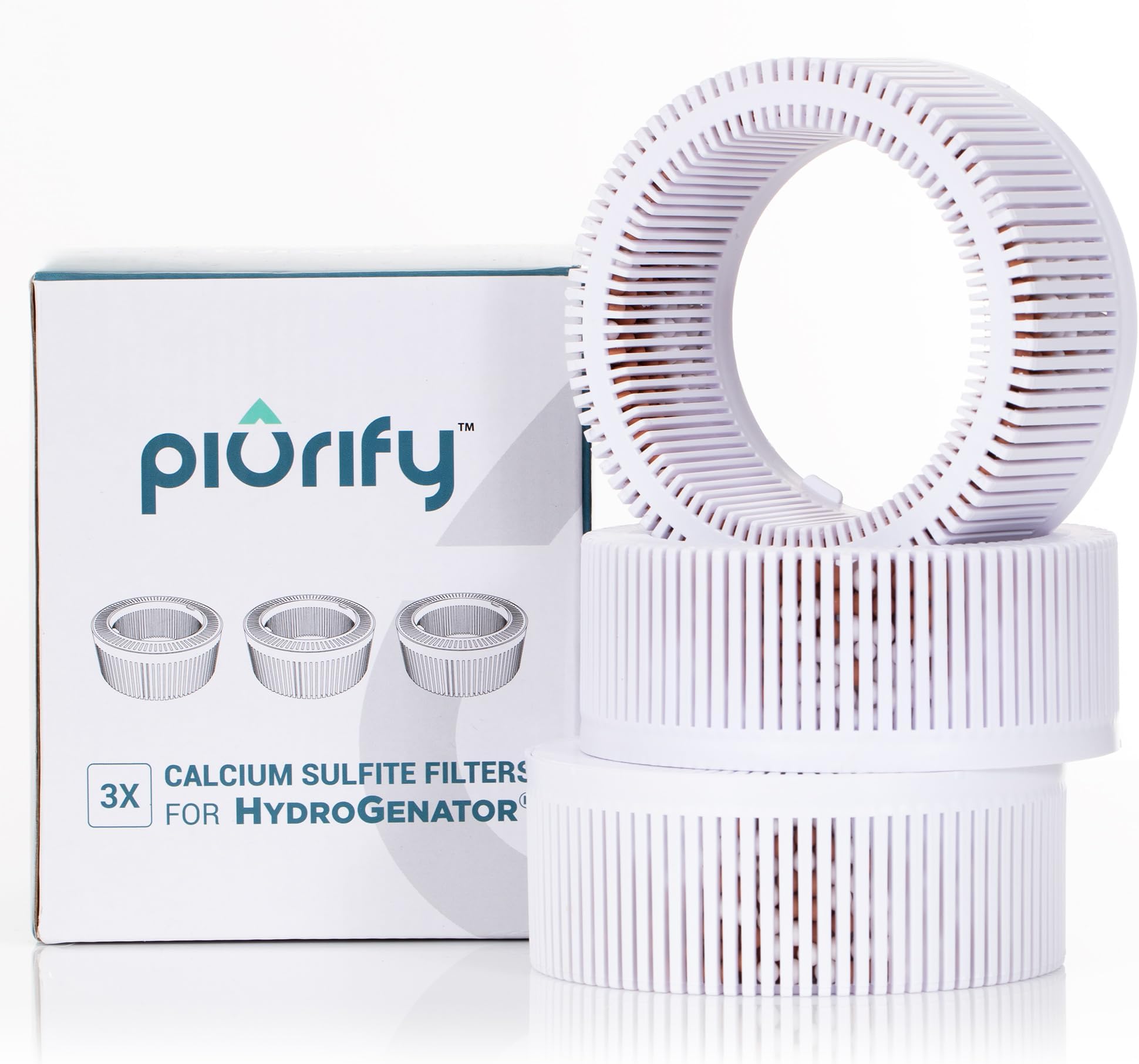 PIURIFY Calcium Sulfite Filter for Hydrogen Injector Pitcher, Pack of 3