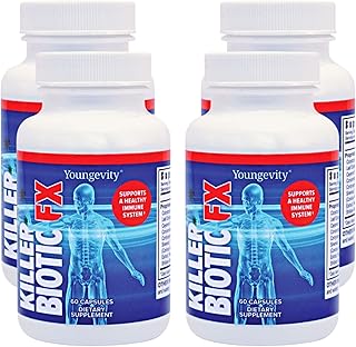 Youngevity Killer Biotic FX - Immune System Support | Sourced from Bee Propolis, Mushrooms & Colostrum | Natural Immunity Support | 4 Pack