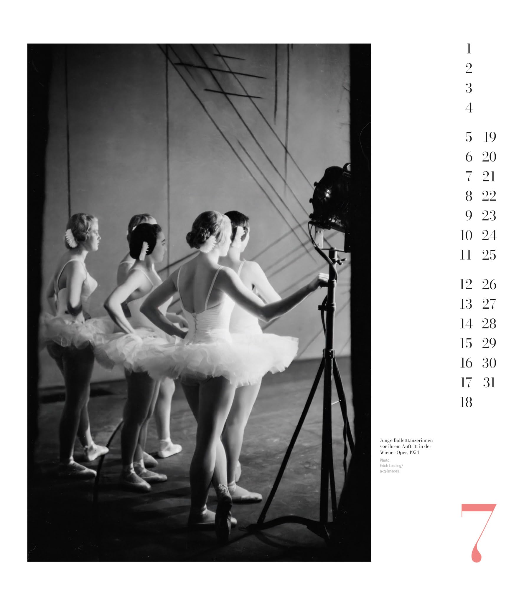 Ballett Kalender 2027 | Eleganter Schwarz-Weiß-Kalender im großen Hochformat (48x54 cm) | Analogfotografie | Ballerina & Tänzer:innen