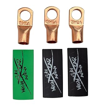 Sky High Oversized 4 Gauge AWG Big 3 Upgrade Green/Black Electrical Wiring Kit
