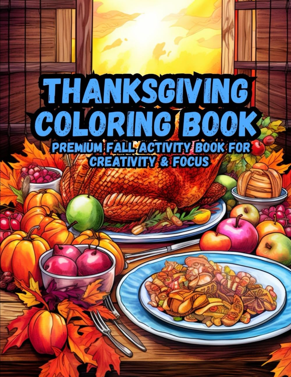 Thanksgiving Coloring Book: Cute Holiday Scenes Designed for Relaxation & Focus | Creative Fall Activity Book