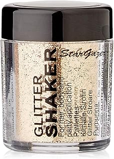 Stargazer Glitter Shaker, Gold. Cosmetic glitter powder for use on the eyes, lips, face, body, hair and nails.