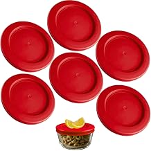 rivel, Klareware 2 Cup red Round Plastic Food Storage Replacement Lids Covers for Klareware Anchor Hocking and Pyrex Glass Bowls 4 Pack Container not Included 6 Pack