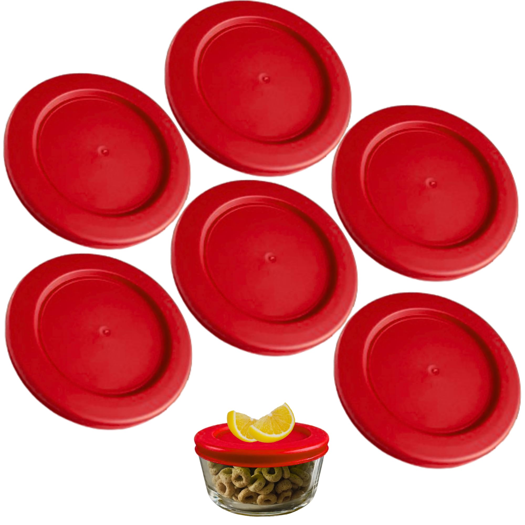Couvercle plastique rond 2 tasses Klareware rouge pour boîte de conservation (Lot de 4)