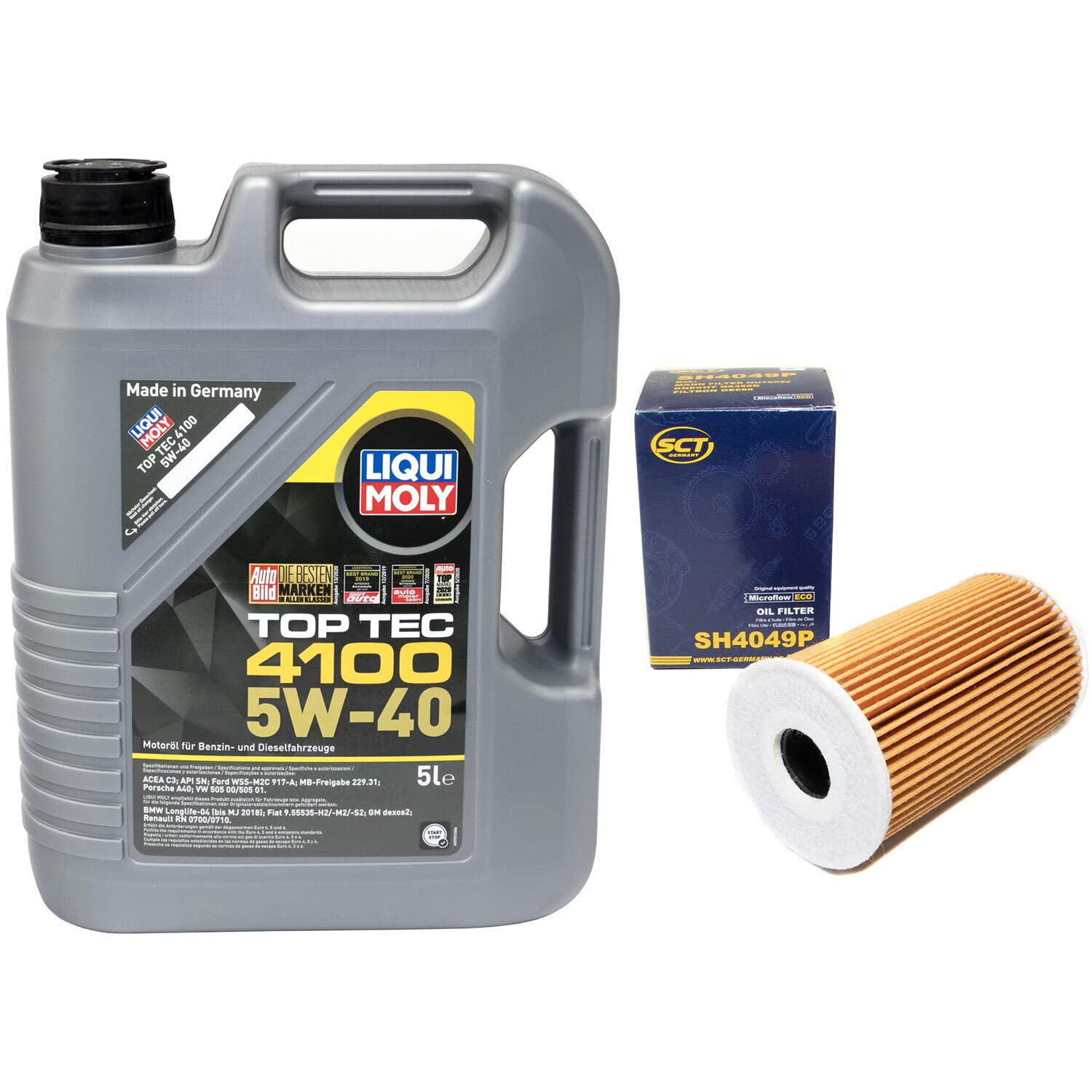 Motoröl Set Top Tec 4100 5W-40 5 Liter + Ölfilter SH4049P