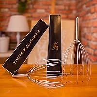 Vista 6 de USAGA - Masajeador de cabeza, masajeador de cuero cabelludo, rascador de cabeza de 20 dedos para la relajación del cuero cabelludo (plateado)