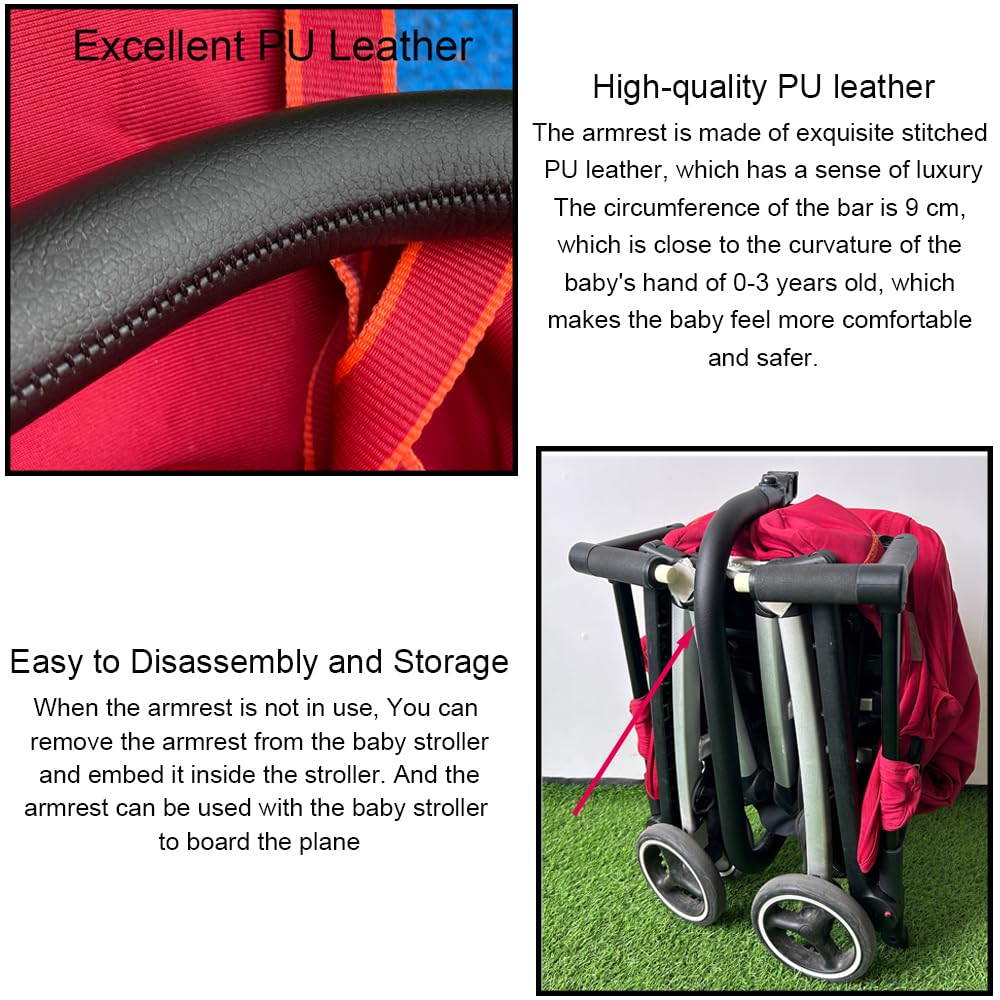 Bracciolo per passeggino compatibile con gb Pockit Air, gb Pockit+ All-Terrain e Gb Pockit+ All City, accessori per passeggino paraurti in pelle (paraurti per gb Pockit+ All City)