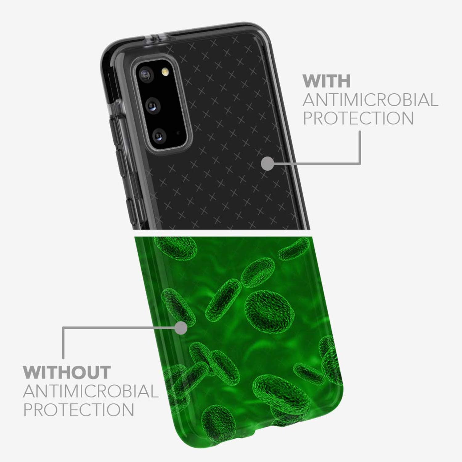 tech21 Evo Check for Samsung Galaxy S20 5G Phone Case - Hygienically Clean Germ Fighting Antimicrobial Properties with 12ft Drop Protection, Black