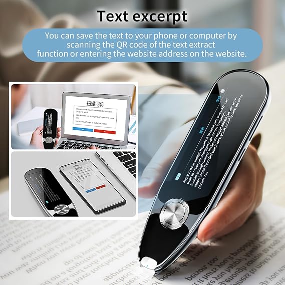 Pen Scanner OCR Digital Scan Translation Pen 112 Language Scanner Translator, Text to Speech, Text Excerpt, Language Translation Device, Scanning Reader Pen Perfect for Language Learners