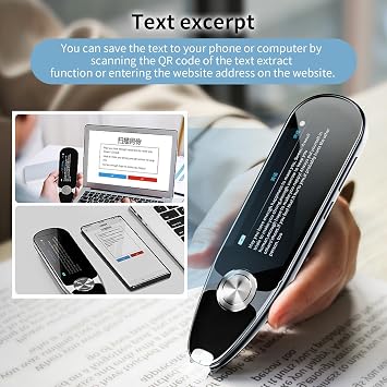 Pen Scanner OCR Digital Scan Translation Pen 112 Language Scanner Translator, Text to Speech, Text Excerpt, Language Translation Device, Scanning Reader Pen Perfect for Language Learners