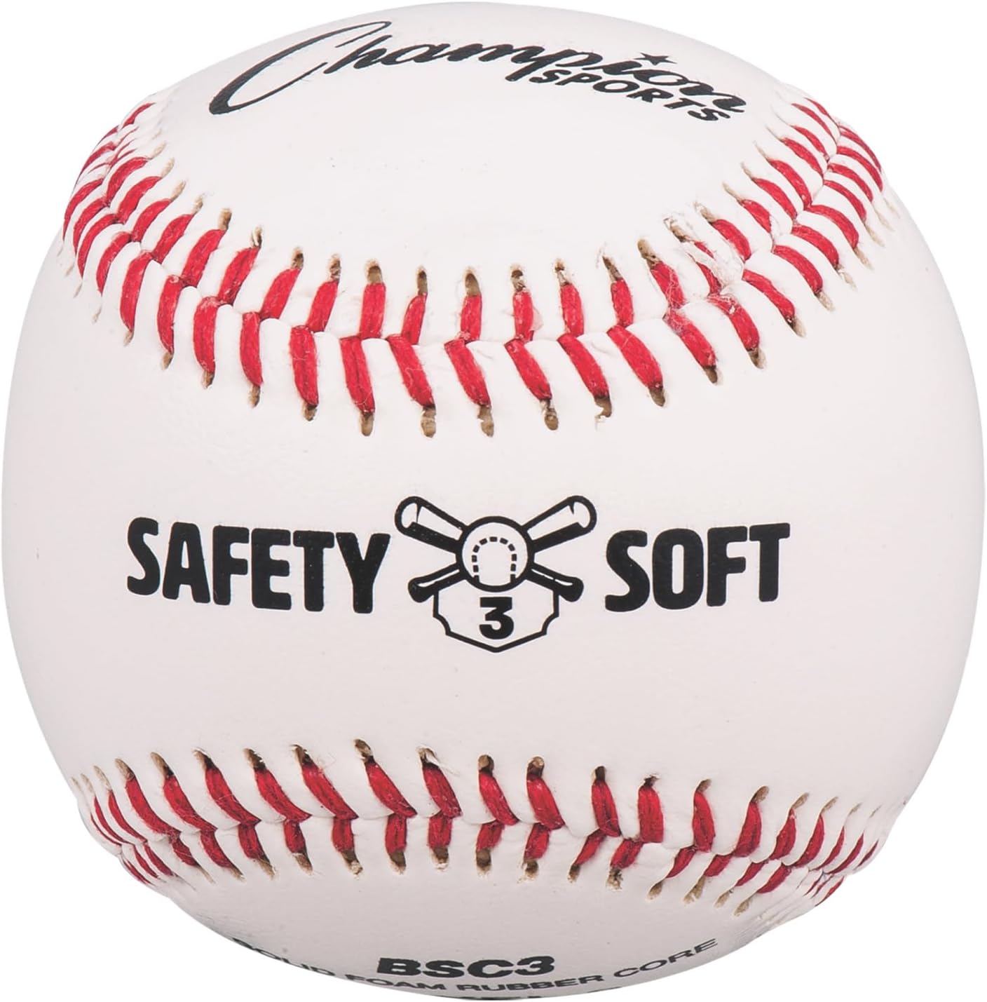 Champion Sports Syntex Leather Cover Official Size and Weight Soft Compression Baseballs - Rubber Center- Pack of 12 - Level 3 (Ages7-10)