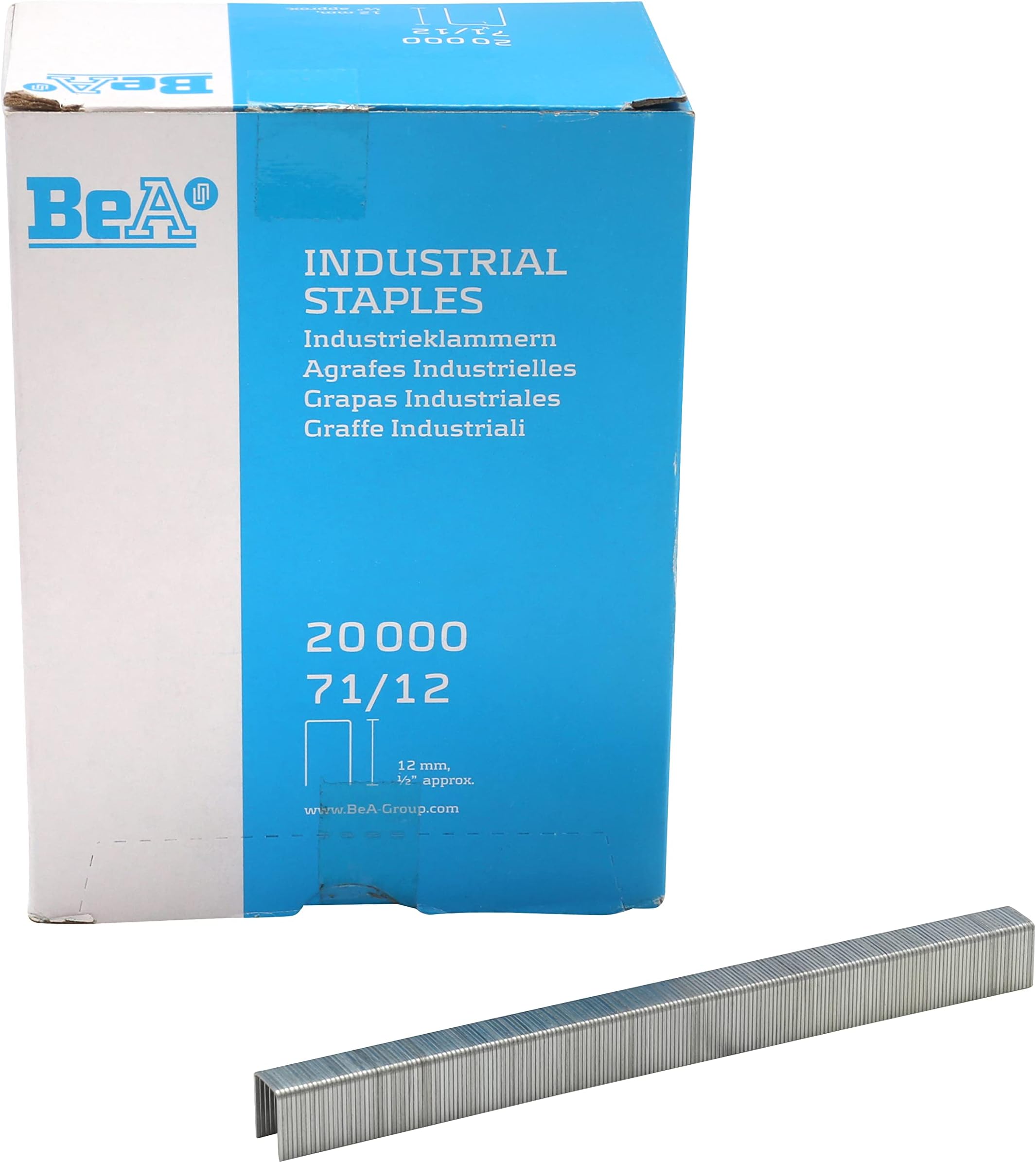BeA 10000125 Series 71/12 Galvanized Steel Staples 1/2" deep 20,000 per Box
