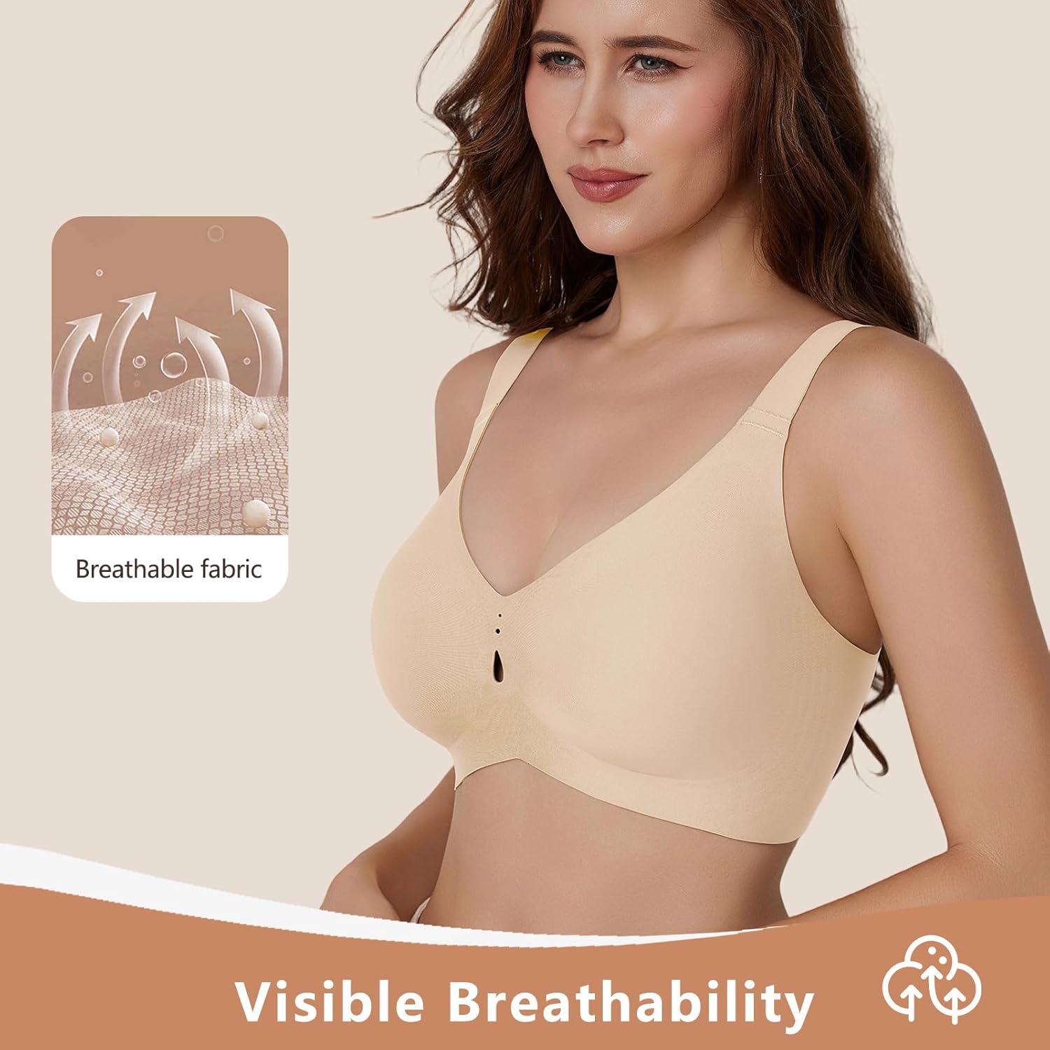 Womens Seamless Wireless Supportive Bra Push Up Comfortable Soft No Underwire Full Coverage Everyday Bra - Image 4