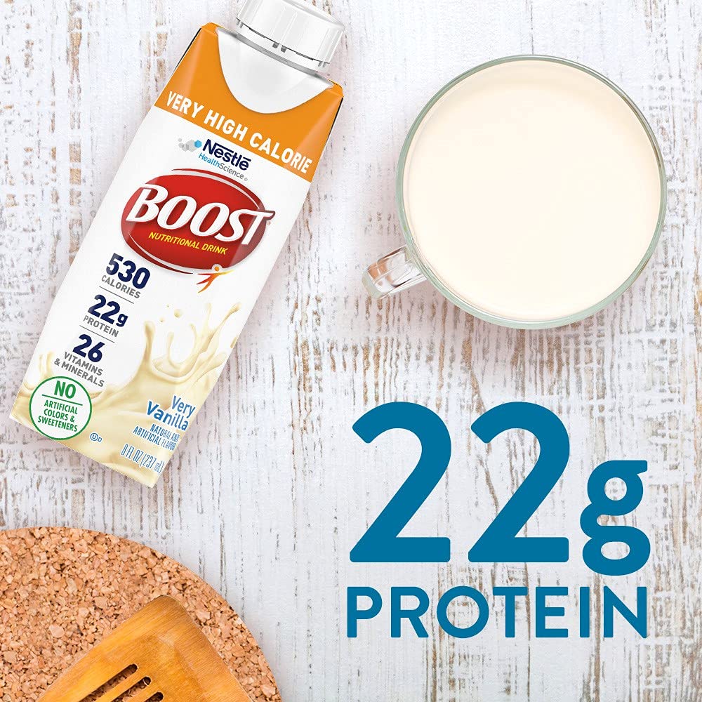 Buy BOOST Very High Calorie Nutritional Drink, Very Vanilla, 8 Fl Oz (Pack of 24) Online at