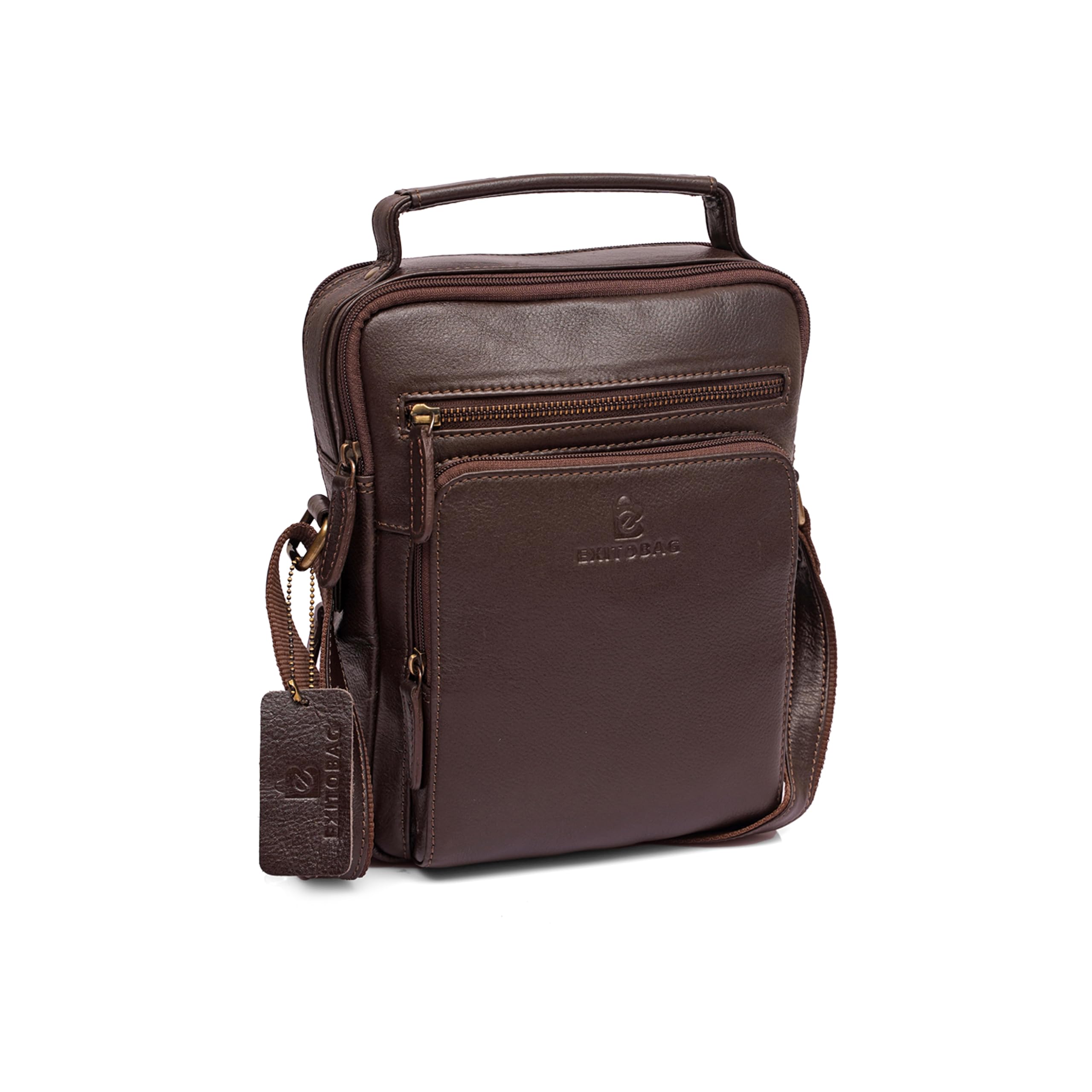 Genuine Leather 11 Inch Sling Messenger Bag for Men with 1 Year Warranty | Multipurpose Travel Crossbody Bag with Adjustable Strap | Multi Pocket Original Leather Utility Bag for Men-image-46