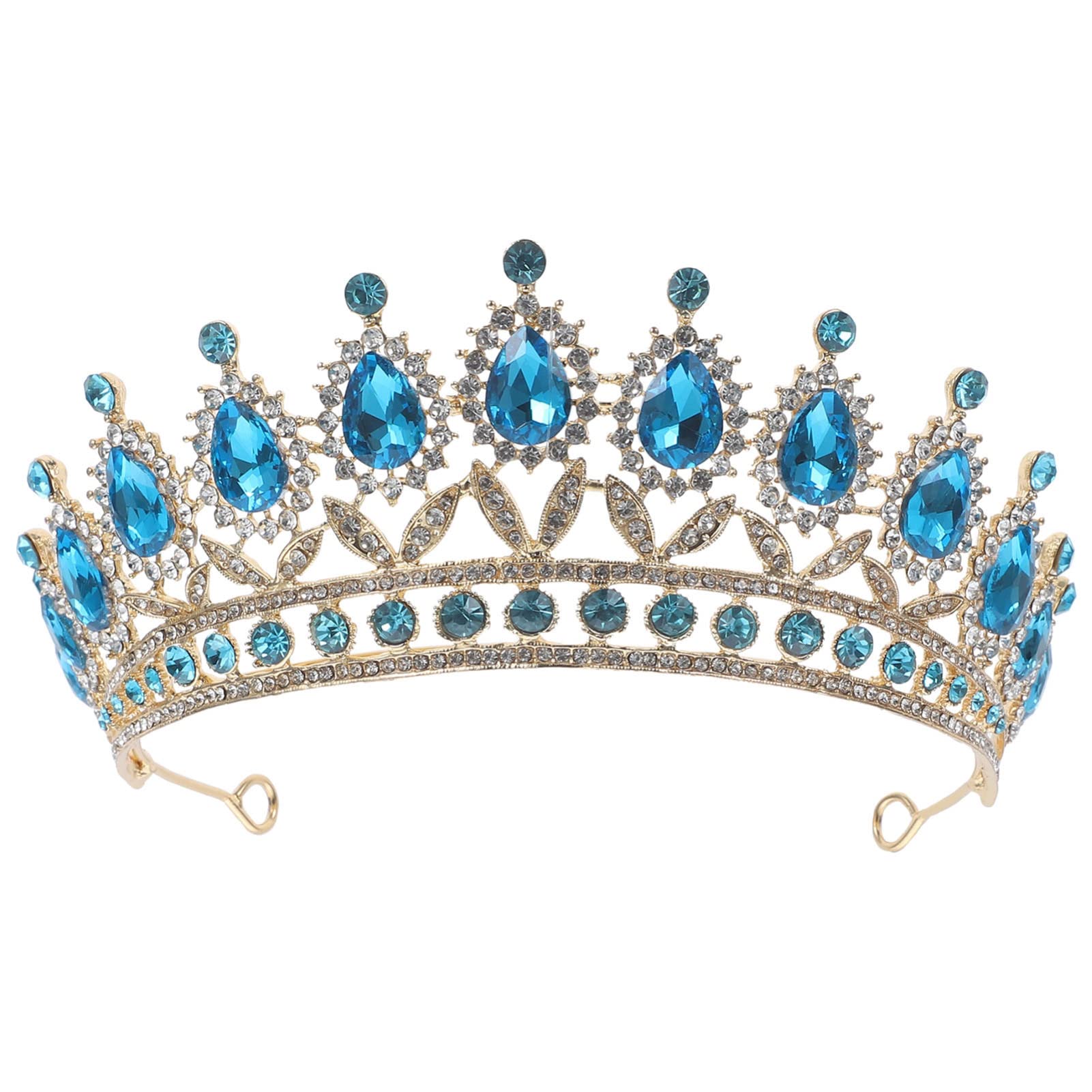 Tiaras de princesa de alta joyería con diamantes de imitación azul 8