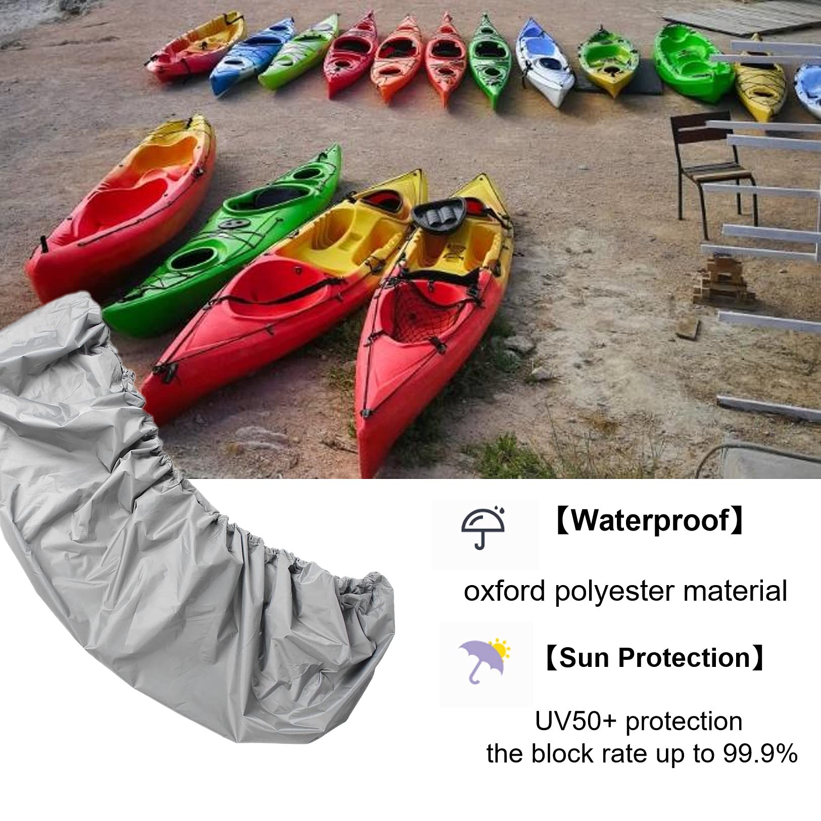 DAUERHAFT Copertura Impermeabile per Canoa Kayak canoe cover Tessuto Ox ford canoe cover ford, Protezione UV50+, Anti invecchiamento, Leggera e Resistente Attrezzatura