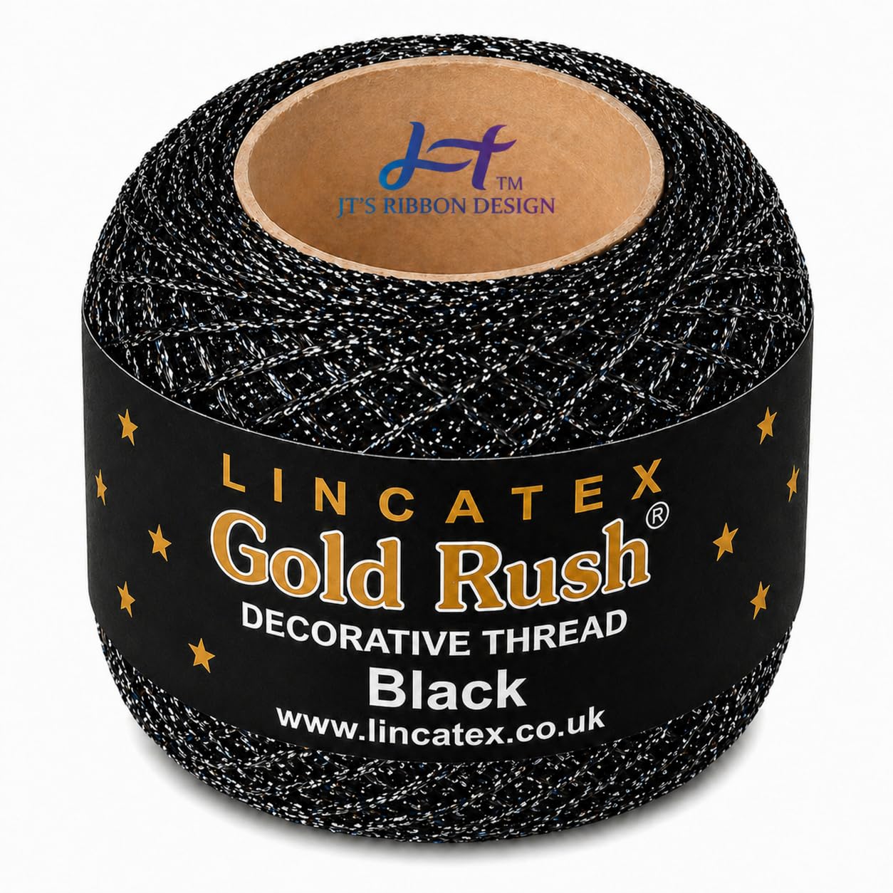 LINCATEX Gold Rush Metallic Decorative Thread 80 Metre Rolls 20 Colours (Black) — image 1