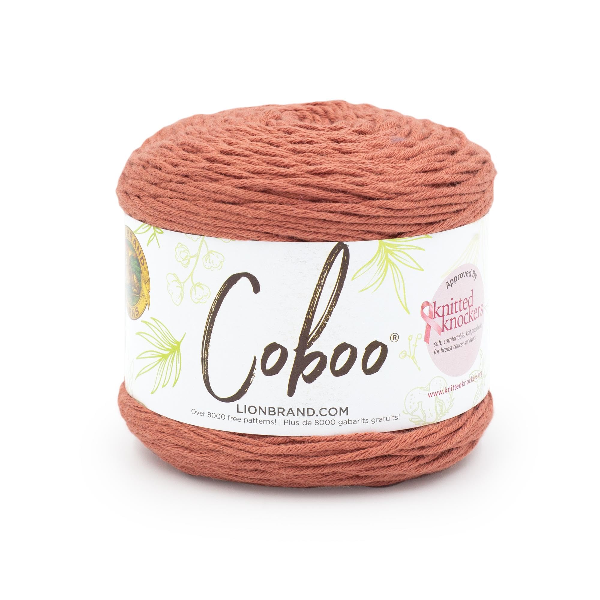 Coboo Lion Brand pelote de coton et bambou roux pour tricot et crochet