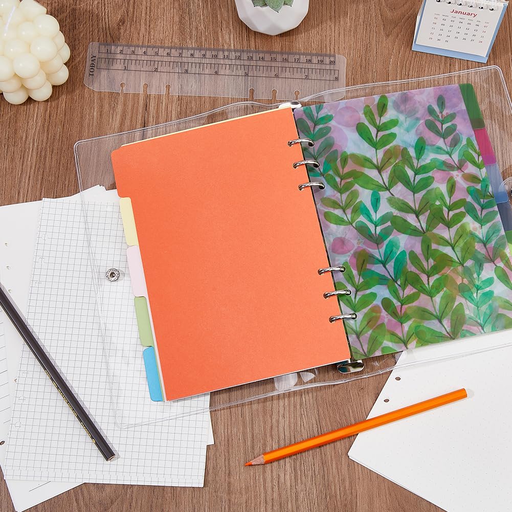 SUPERFINDINGS A5 Binder 6 Ring Binder Notebook Binder Refillable Journal Clear A5 Loose Leaf Binder Set including A5 Binder Divider Loose Leaf Sheets Ruler Binder Pocket - Image 4
