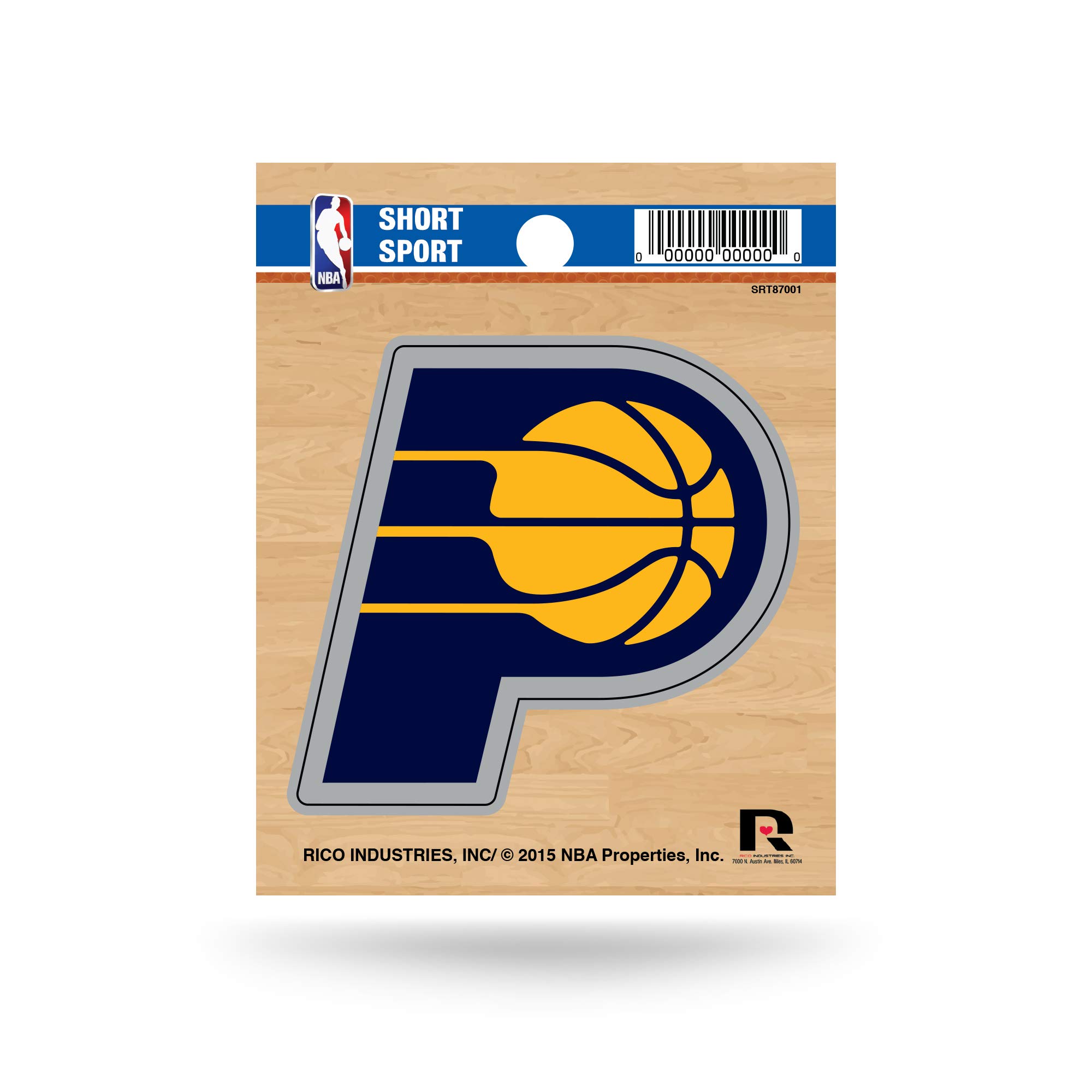 Rico Industries NBA Basketball Indiana Pacers Short Sport Decal 3.75' x 4.75' Die Cut Team Logo Short Sport Decal
