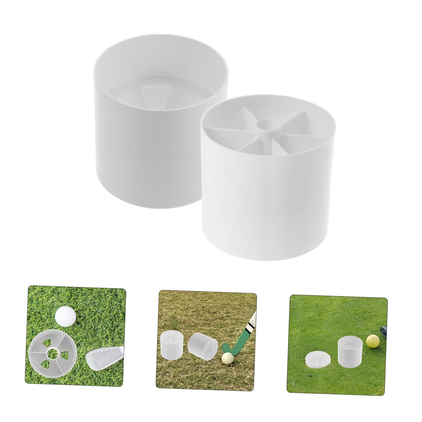 Outanaya 2pcs Golf Hole Cup Plastic Putting Cup for Golfing Equipment Training Tool Replaceable Golfing