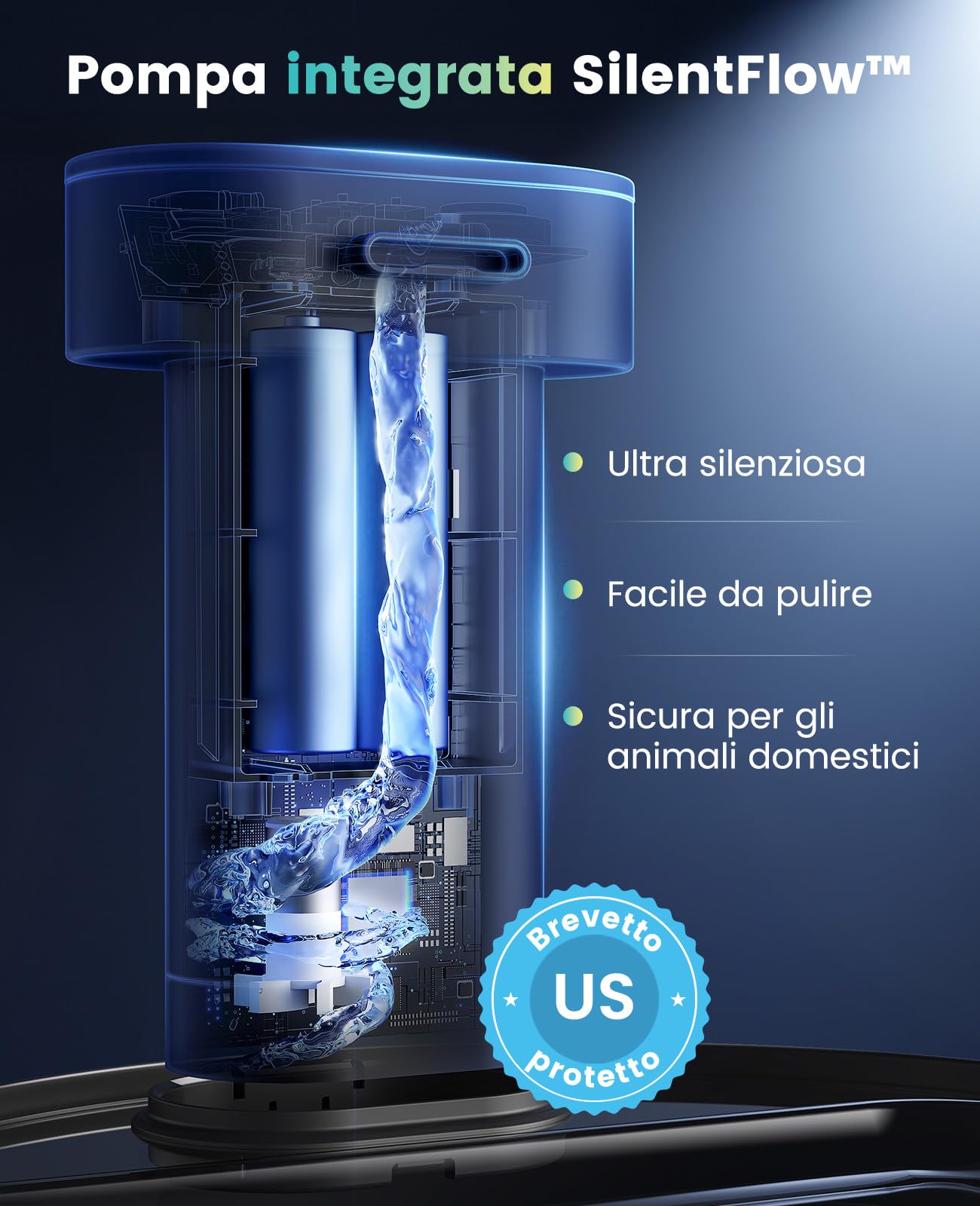 oneisall Fontana per gatti senza fili da 3,2L, fontana con sensore | ultra silenziosa a 20dB, batteria ricaricabile da 4000mAh, vaschetta in acciaio inossidabile, pulizia senza sforzo, senza BPA