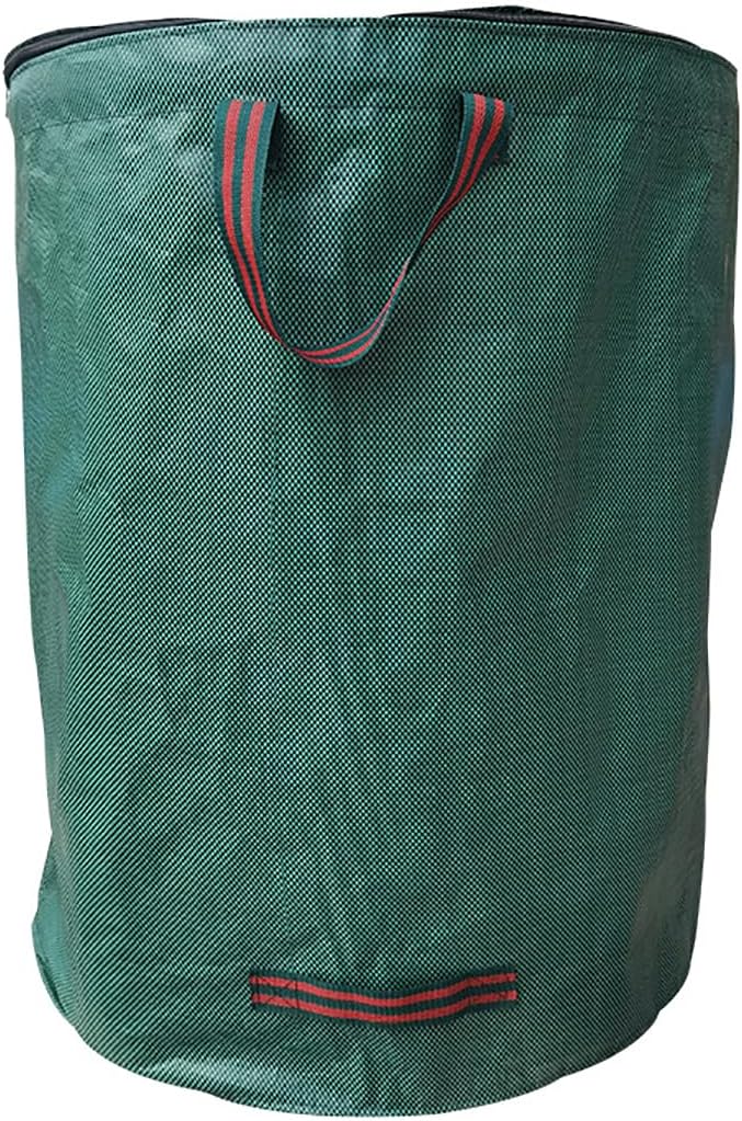 Reusable Yard Waste Bags,Heavy Duty Collapsible Garden Leaf Bags with Reinforced Handles for Debris Grass Clippings (With lid,500L 80×100CM)