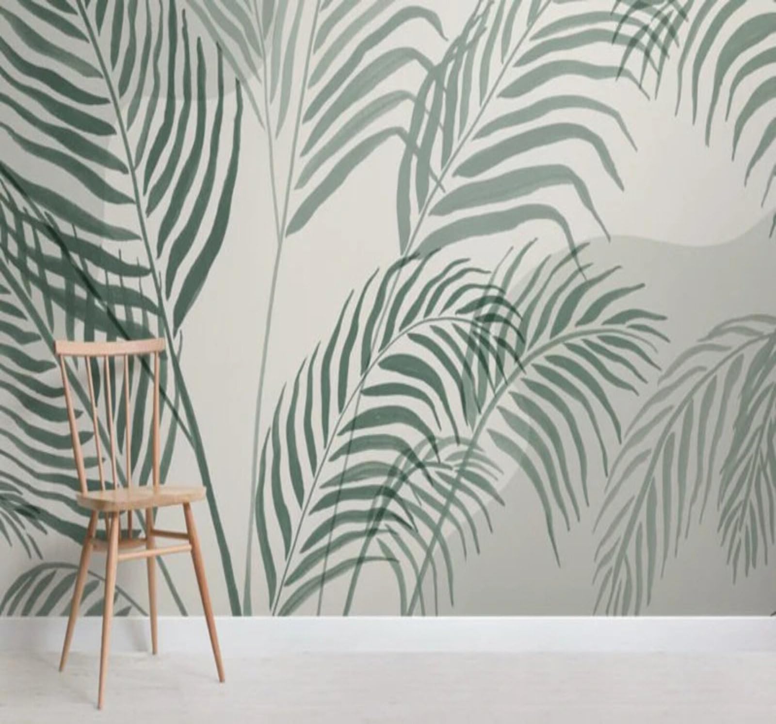 Wallpaper-3D-Xlm 250Cm×170Cm(B×H) Minimalist Fresh Botanical Green Palm Leaves 3D Wallpaper Easy Install Feature Office Living Room Sofa Bedroom Tv Background Wall Decoration-250Cm×170Cm