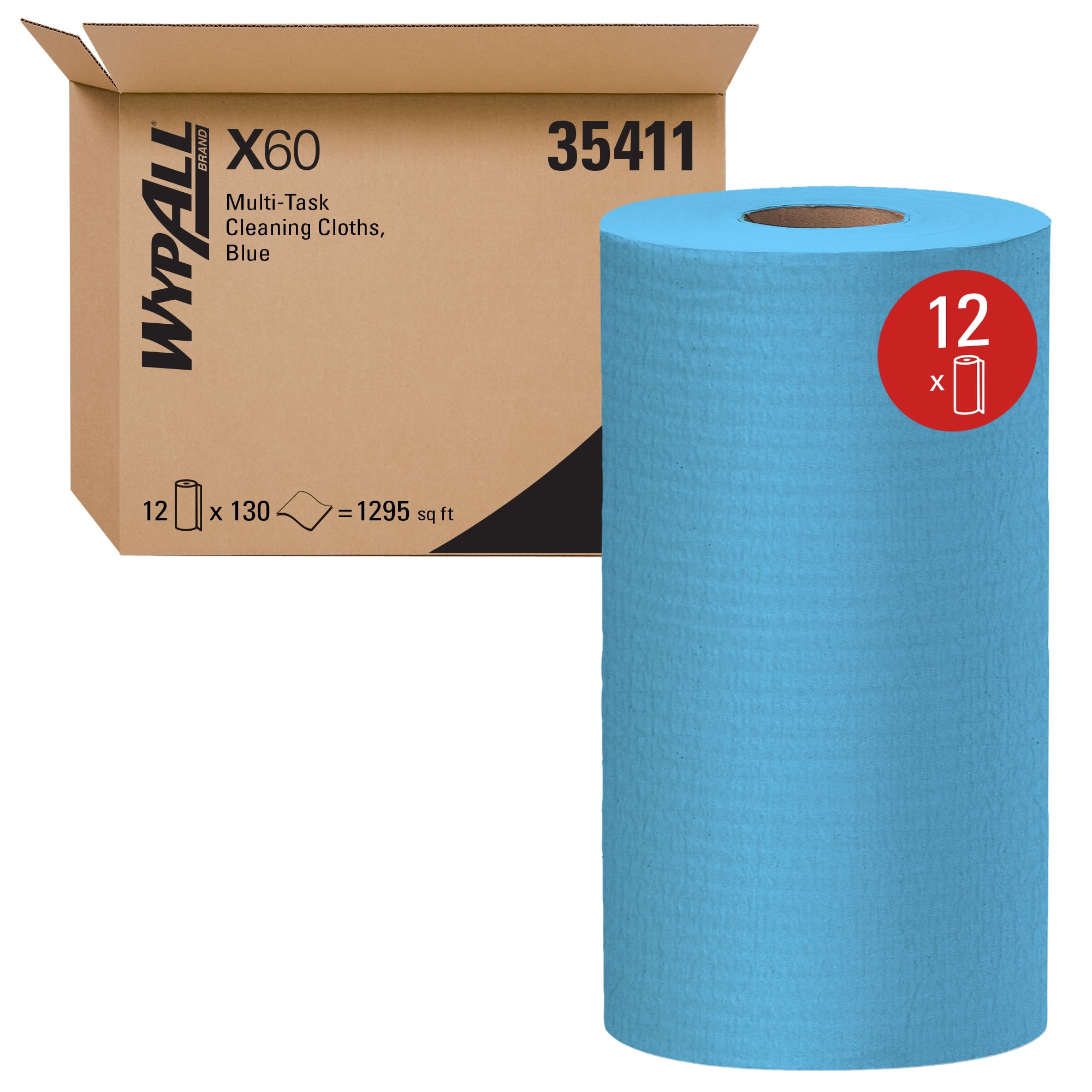WypAll GeneralClean X60 Multi-Task Cleaning Cloths, 12 x 130 Towels (35411)