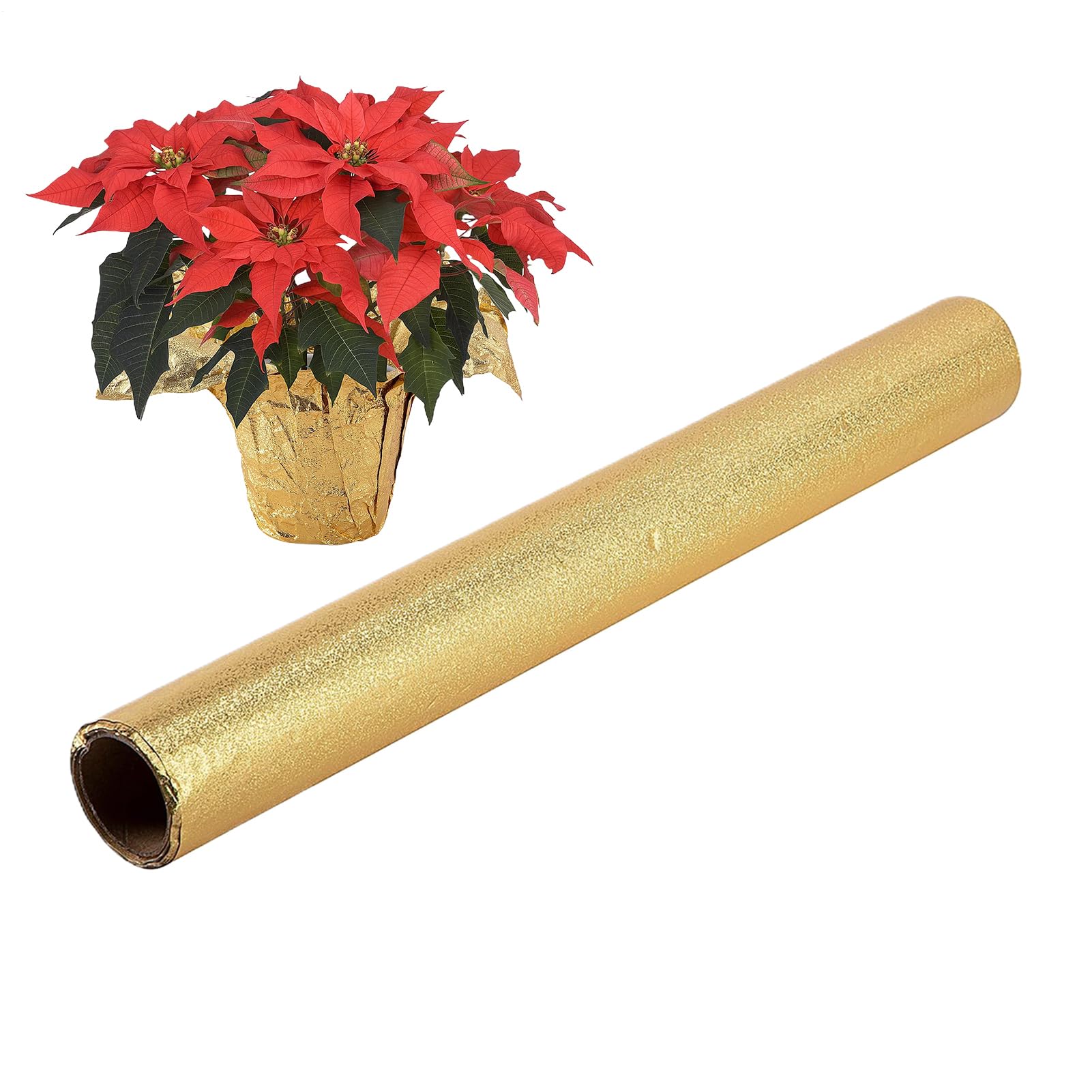 ZHUMCCY Incarto In Foglio Per Piante In Vaso,Rotolo Da 9 Metri Per Incarto Floreale | Coprivasi Dorati Per Vasi Da Fiori | Per Natale, Compleanno, Matrimonio, Nuziale, Laurea E Festa Della Mamma
