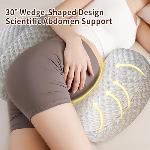 Miniatura 3 de Almohada de embarazo para dormir, almohada de maternidad para mujeres embarazadas, almohada refrescante de embarazo, soporte de cuña de embarazo
