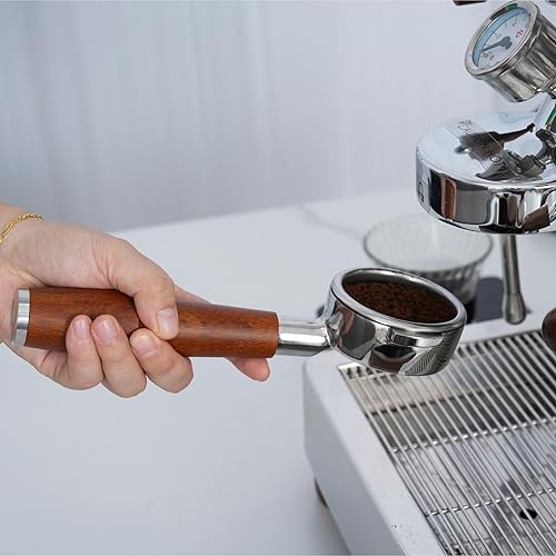 Miniatura 4 de Portafiltro sin fondo de 2.283 in para cabeza de grupo E61 Portafiltro profesional desnudo de grado barista Compatible con Rocket, Lelit, Ascaso,